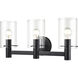 Apolla 3 Light 24 inch Matte Black Bathroom Vanity Light Wall Light